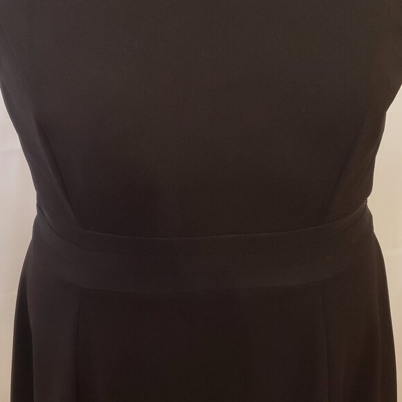 Calvin Klein Black Mesh Illusion Hem Fit & Flare Sleeveless Dress Size 16 - Picture 5 of 12